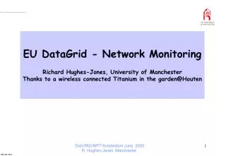 EU DataGrid - Network Monitoring Richard Hughes-Jones, University of Manchester