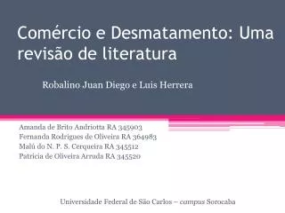 com rcio e desmatamento uma revis o de literatura
