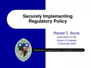 Securely Implementing Regulatory Policy