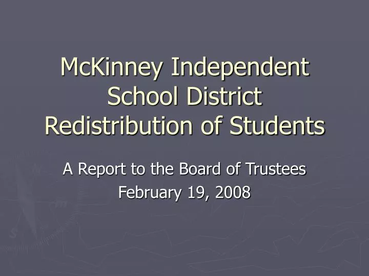mckinney independent school district redistribution of students