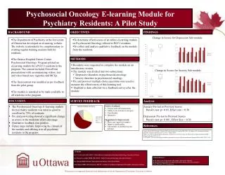 Psychosocial Oncology E-learning Module for Psychiatry Residents: A Pilot Study