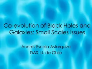 Co-evolution of Black Holes and Galaxies: Small Scales Issues
