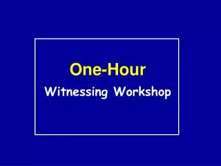One-Hour Witnessing Workshop