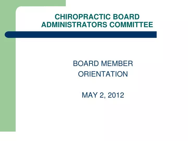 chiropractic board administrators committee