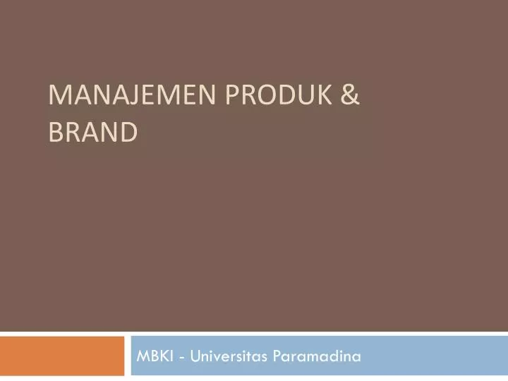 manajemen produk brand