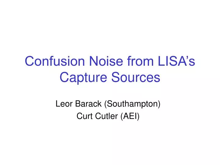 confusion noise from lisa s capture sources