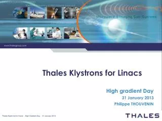 Thales Klystrons for Linacs