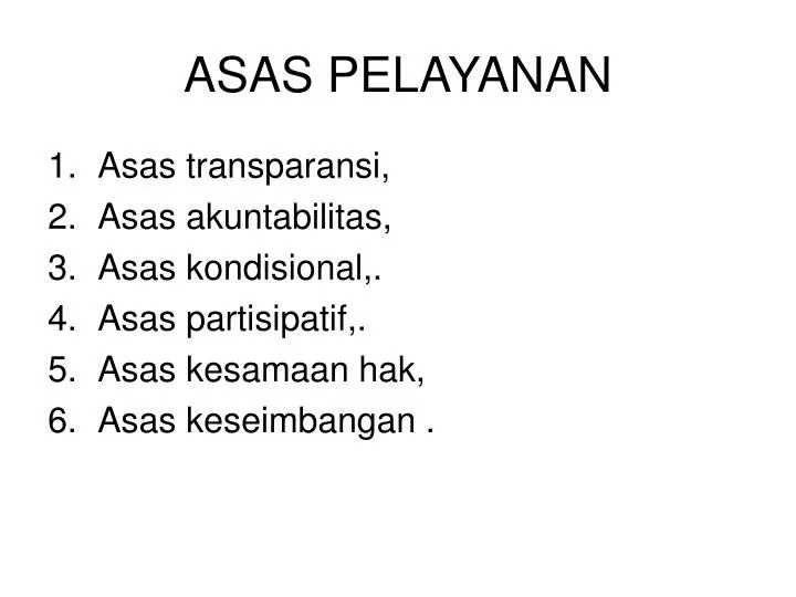 asas pelayanan