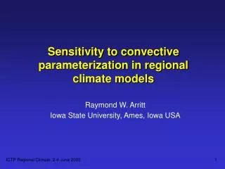Sensitivity to convective parameterization in regional climate models