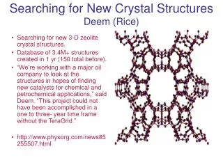Searching for New Crystal Structures Deem (Rice)