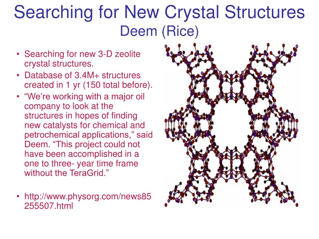 PPT - Searching for New Crystal Structures Deem (Rice) PowerPoint ...
