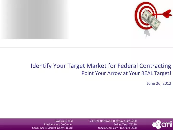 identify your target market for federal contracting point your arrow at your real target