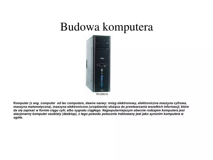 budowa komputera