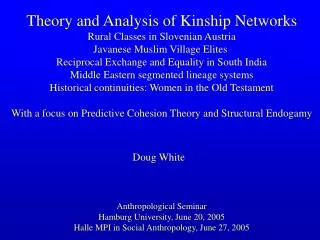 Theory and Analysis of Kinship Networks Rural Classes in Slovenian Austria