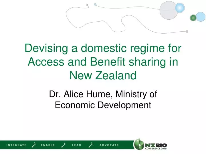 devising a domestic regime for access and benefit sharing in new zealand