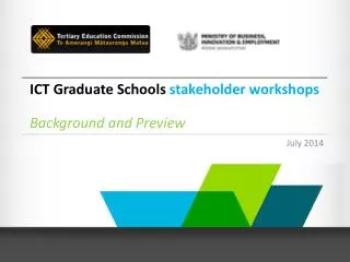 ICT Graduate Schools stakeholder workshops Background and Preview