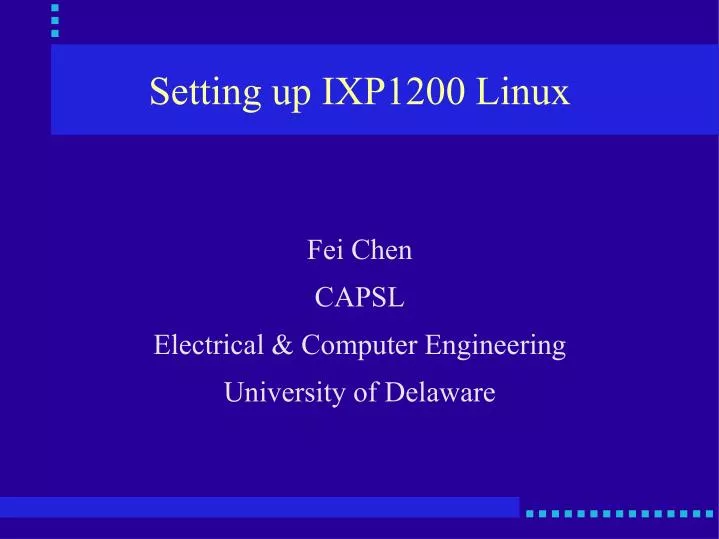 setting up ixp1200 linux