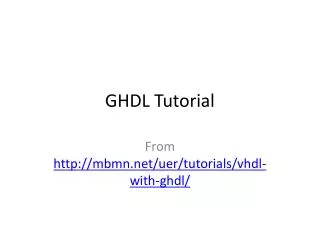 GHDL Tutorial