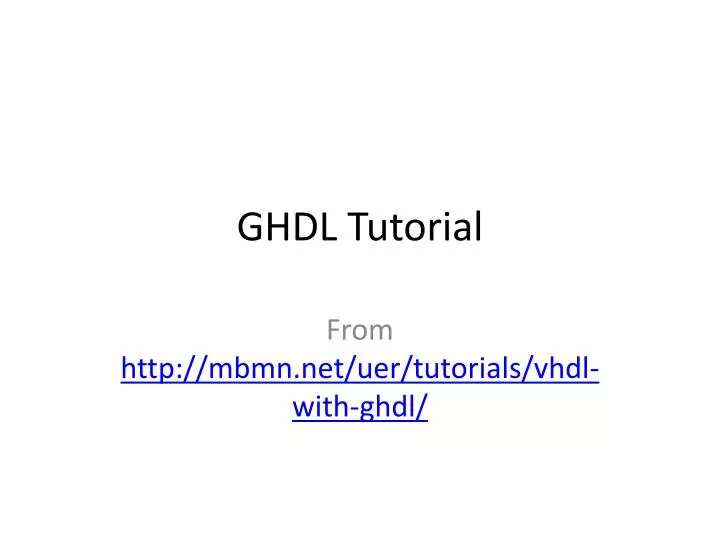 ghdl tutorial