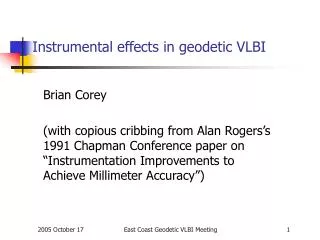 Instrumental effects in geodetic VLBI