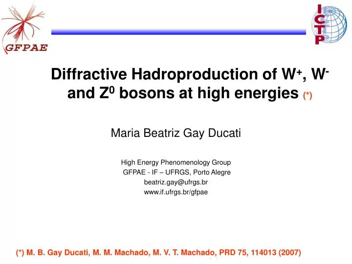diffractive hadroproduction of w w and z 0 bosons at high energies