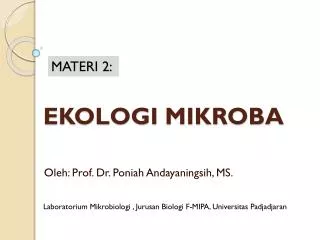ekologi mikroba
