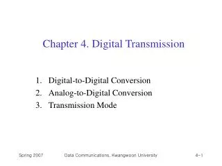 Chapter 4. Digital Transmission