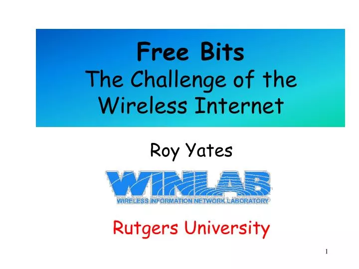 free bits the challenge of the wireless internet