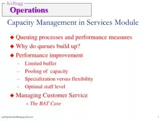 Capacity Management in Services Module