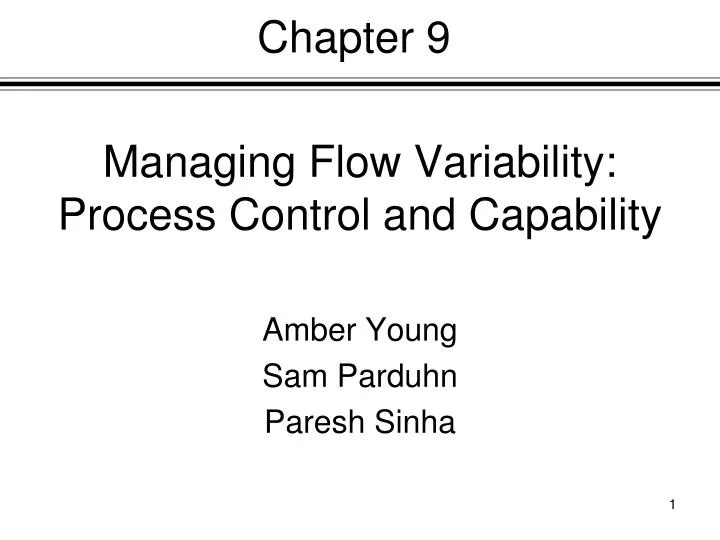 managing flow variability process control and capability