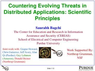 Countering Evolving Threats in Distributed Applications: Scientific Principles