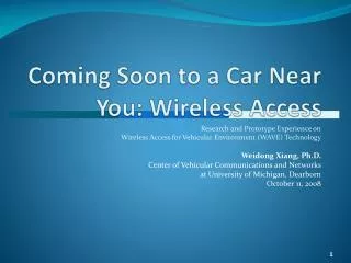 Coming Soon to a Car Near You: Wireless Access