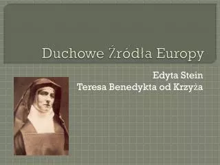 duchowe r d a europy