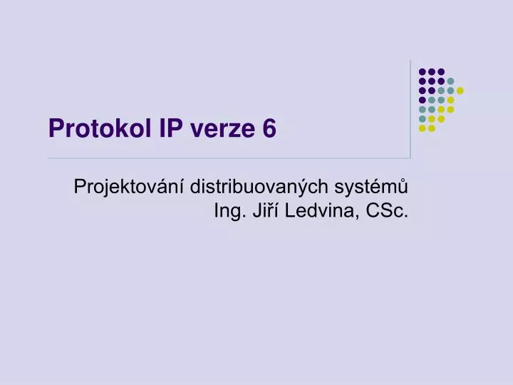 protokol ip verze 6