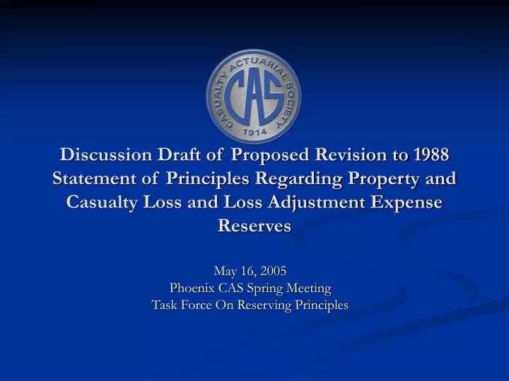 may 16 2005 phoenix cas spring meeting task force on reserving principles