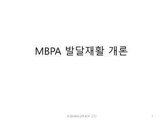MBPA 발달재활 개론