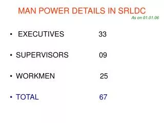 MAN POWER DETAILS IN SRLDC