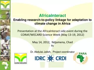 AfricaInteract Enabling research-to-policy linkage for adaptation to climate change in Africa