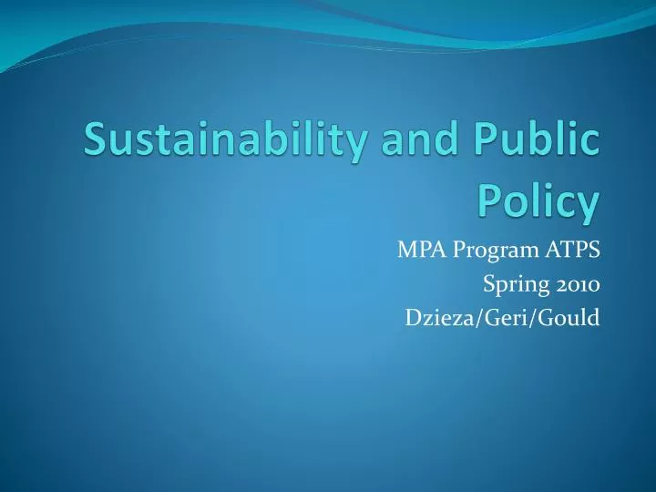sustainability and public policy