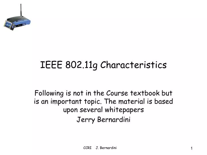 ieee 802 11g characteristics