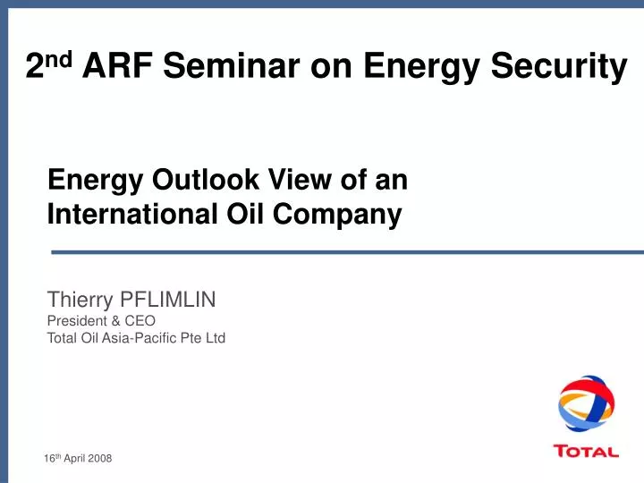 energy outlook view of an international oil company