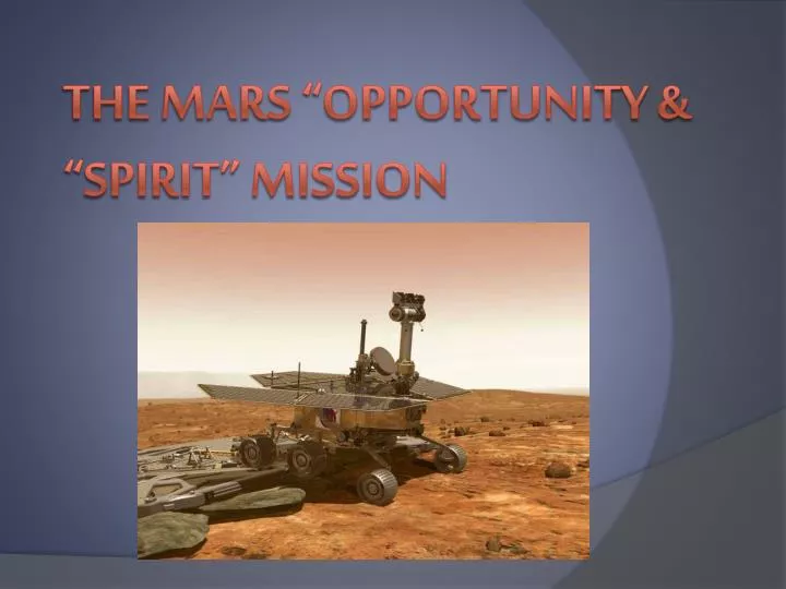 the mars opportunity spirit mission