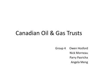 Canadian Oil &amp; Gas Trusts