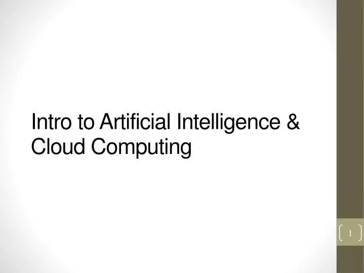 intro to artificial intelligence cloud computing