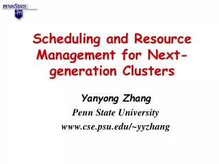 Scheduling and Resource Management for Next-generation Clusters