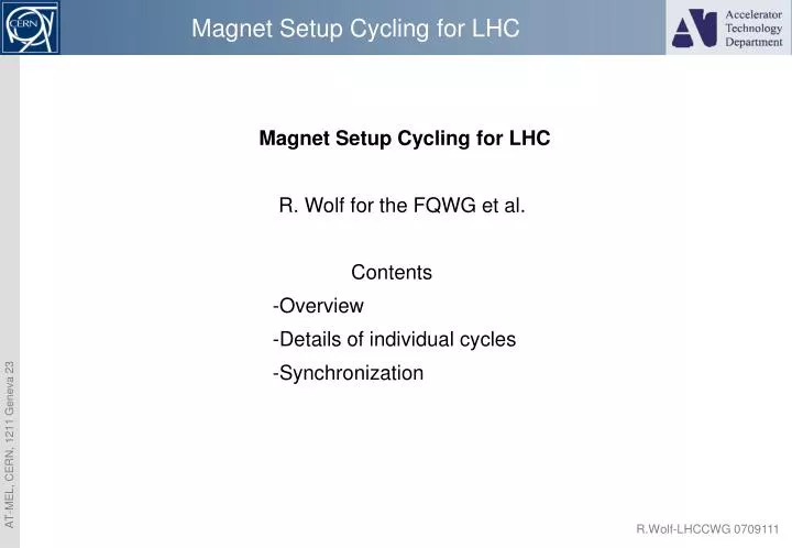 magnet setup cycling for lhc