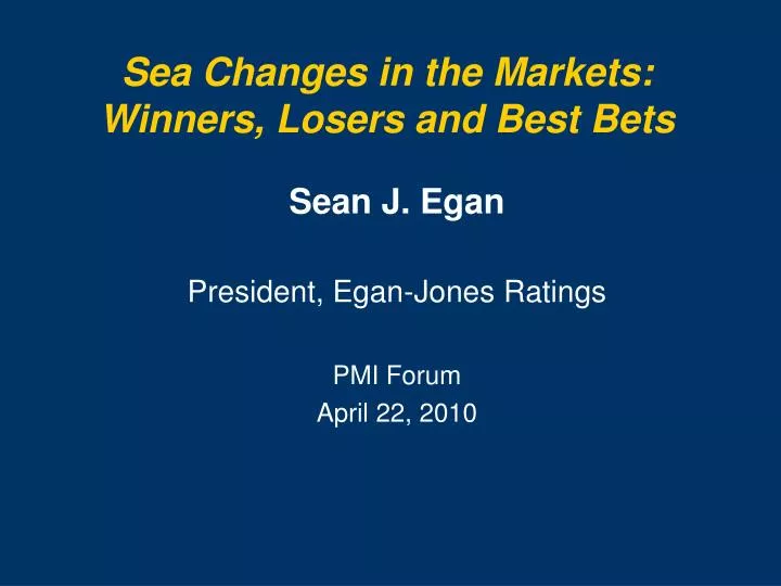 sea changes in the markets winners losers and best bets