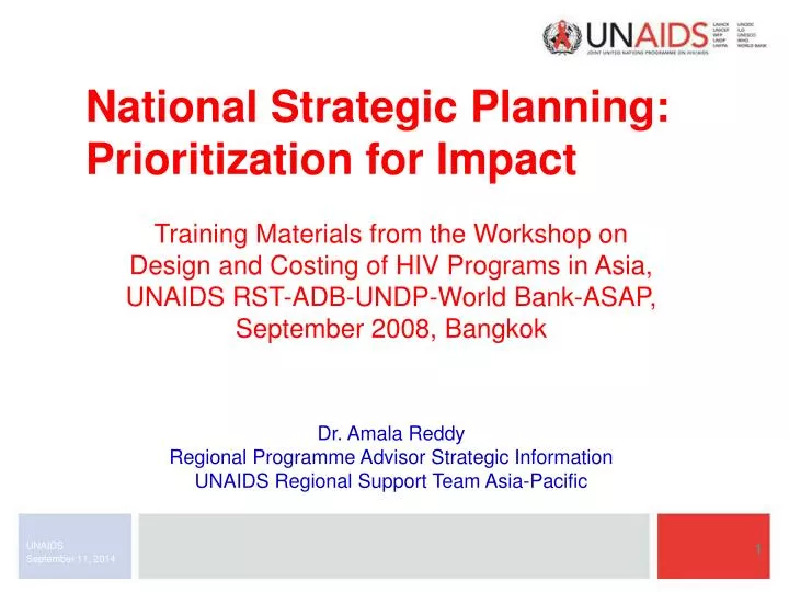 national strategic planning prioritization for impact