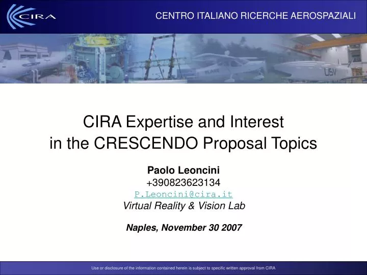 cira expertise and interest in the crescendo proposal topics
