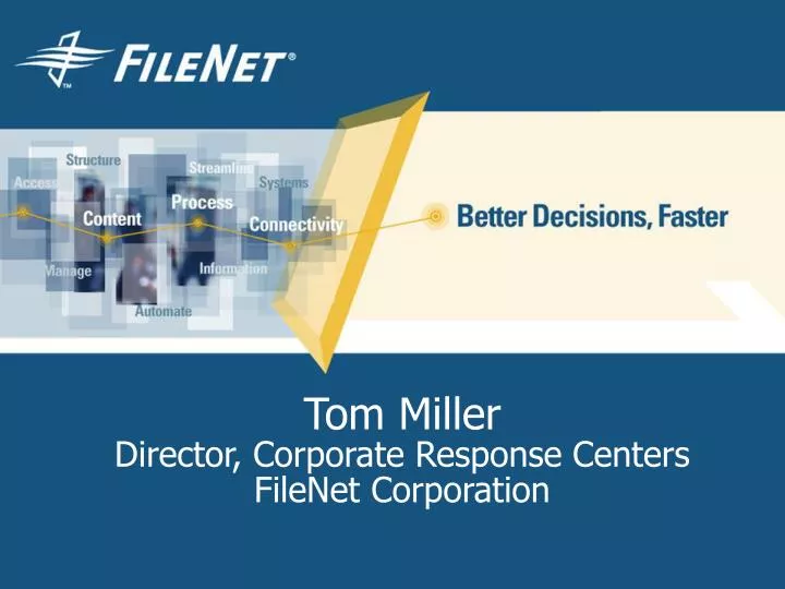 tom miller director corporate response centers filenet corporation